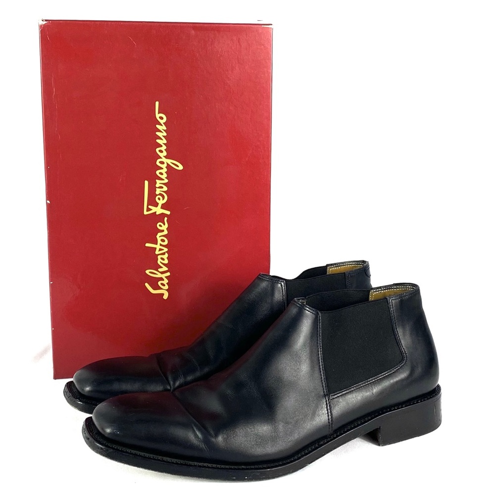 Ferragamo | Mens Italian Leather Dress Boot 10 - Picture 2 of 8